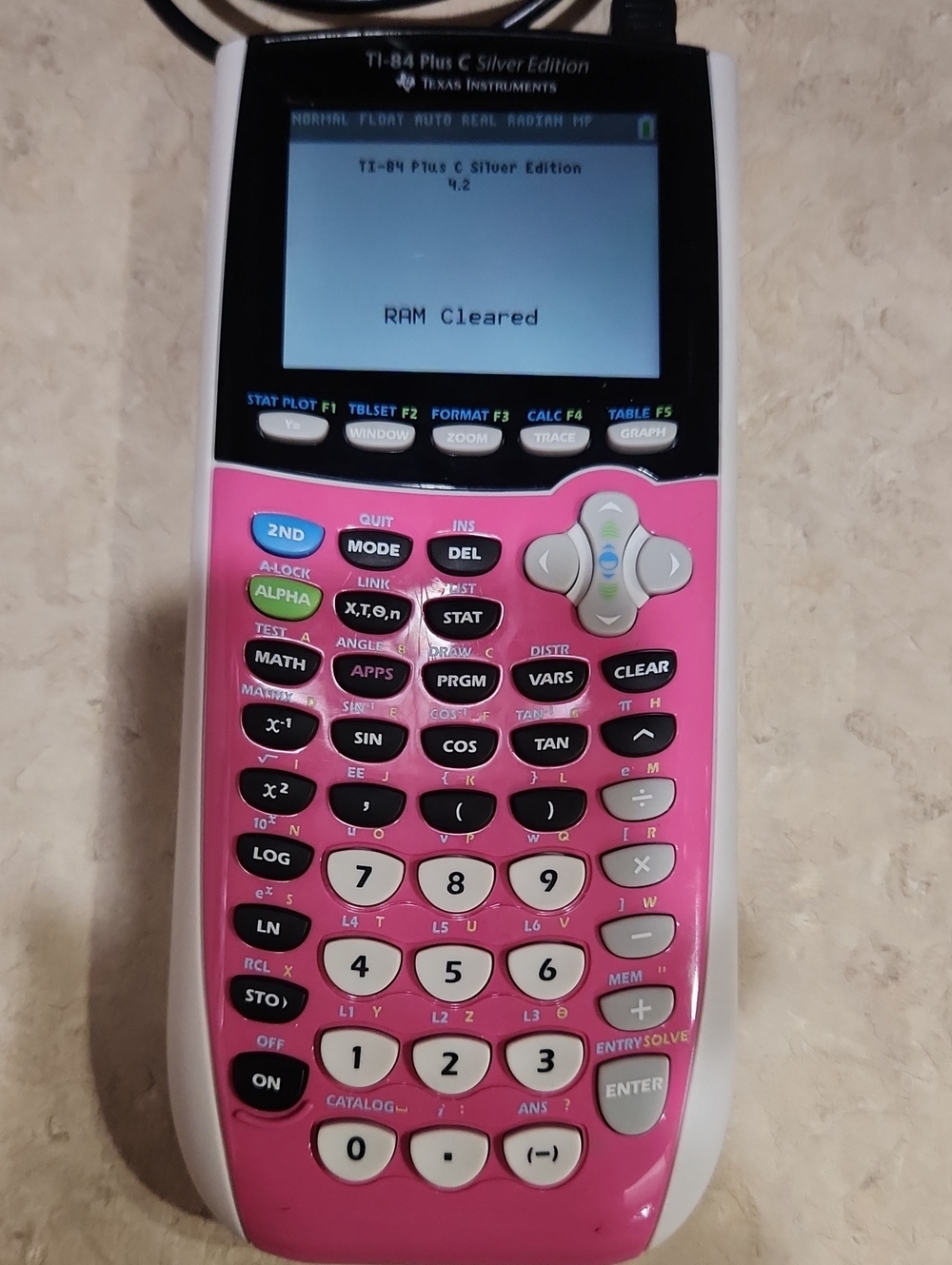 Texas Instruments TI-84 Plus C Silver Edition graphing calculator Pink Works